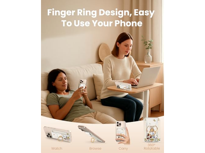 Portefeuille — Magnetic Card Holder with Ring Stand for Phone - Fits 7 Cards