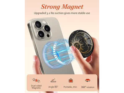 Poignée pour téléphone — Magnetic Phone Grip Stand with Finger Grip Kickstand for iPhone