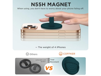 Poignée pour téléphone — Magnetic Phone Ring Grip Holder Silicone Finger Loop Dark Green