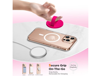 Poignée pour téléphone — Magnetic Phone Ring Grip Holder Silicone Finger Loop Neon Pink