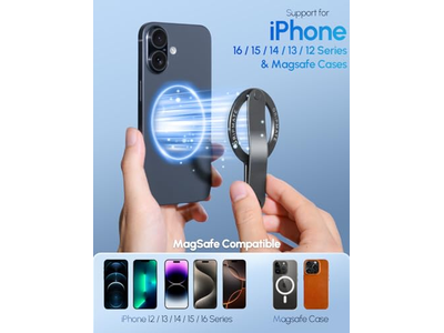 Poignée pour téléphone — Magnetic Phone Ring Holder Detachable for iPhone 16