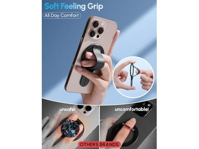 Poignée pour téléphone — Magnetic Phone Ring Holder for Compatible Smartphones Black