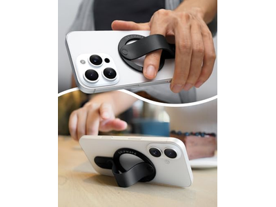 Poignée pour téléphone — Magnetic Phone Ring Holder for Compatible Smartphones Black