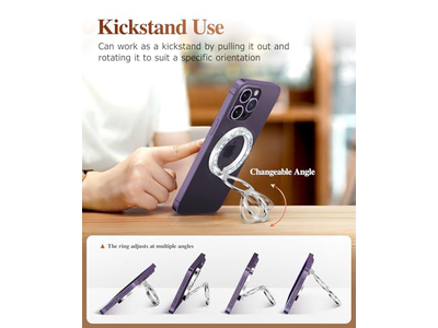 Poignée pour téléphone — Magnetic Phone Ring Holder with Adjustable Stand and Kickstand