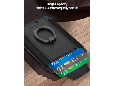 Portefeuille — Magnetic Wallet for Phone 6-Card Holder RFID Blocking Black