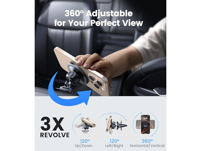 Support pour téléphone — MagSafe Car Mount Black Strongest Magnetic Phone Holder