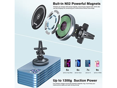 Support pour téléphone — MagSafe Car Mount Charger Auto-Alignment Phone Holder