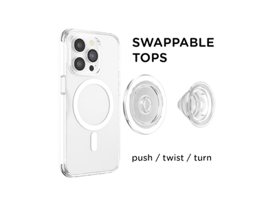Poignée pour téléphone — Phone Grip for MagSafe with Kickstand and Secure Hold - Clear