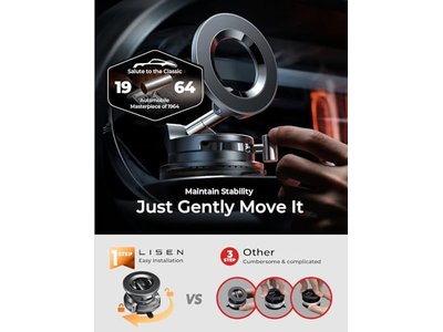 Support pour téléphone — Suction Cup Phone Mount, Vacuum Magnetic Phone Holder
