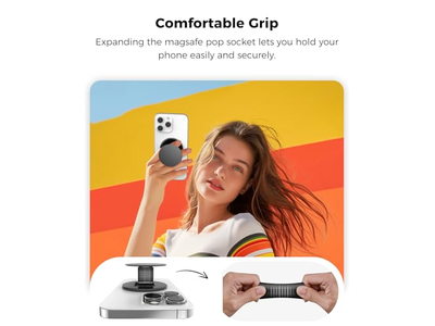 Poignée pour téléphone — Two-Sided Magnetic Phone Ring Holder with Kickstand and Grip