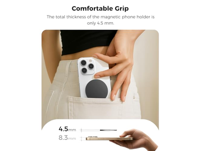 Poignée pour téléphone — Two-Sided Magnetic Phone Ring Holder with Kickstand and Grip