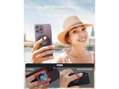 Poignée pour téléphone — Adjustable Magnetic Phone Ring Holder Removable Finger Phone Ring