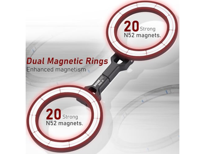 Support pour téléphone — Double Magnetic Ring Phone Holder Quick Attach to Any Iron Surface