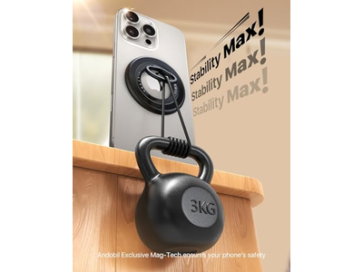 Poignée pour téléphone — Double-sided Magnetic Phone Grip for MagSafe Strong Ring Holder Blac