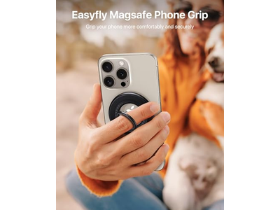 Poignée pour téléphone — Double-sided Magnetic Phone Grip for MagSafe Strong Ring Holder Blac
