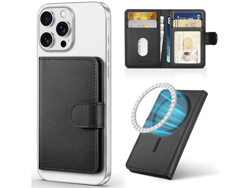 Portefeuille — Genuine Leather Magnetic Card Holder with RFID Blocking and 6 Slots