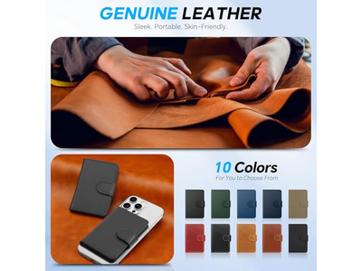 Portefeuille — Genuine Leather Magnetic Card Holder with RFID Blocking and 6 Slots