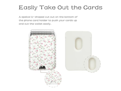 Portefeuille — Magnetic Card Holder Wallet Compatible with iPhone Fits 3 Cards Pink