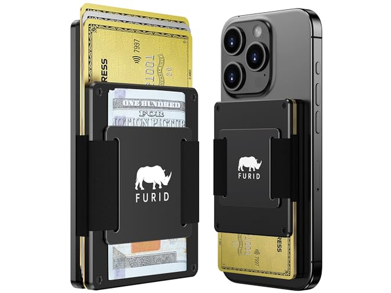Portefeuille — Magnetic Card-Wallet with Cash Strap for iPhone Series Minimalist Des