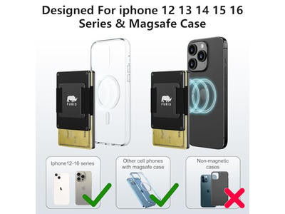Portefeuille — Magnetic Card-Wallet with Cash Strap for iPhone Series Minimalist Des