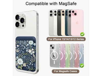 Portefeuille — Magnetic Cell Phone Wallet Card Holder-Compatible with MagSafe Leathe