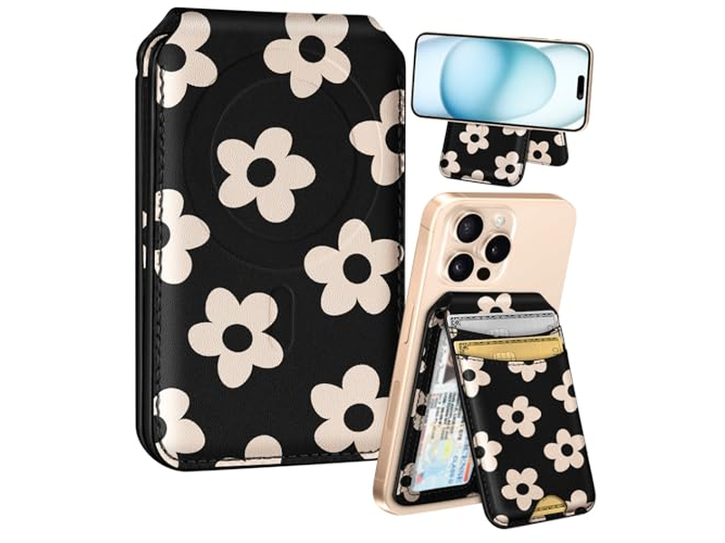 Portefeuille — Magnetic Fold Card Holder Wallet for Phones RFID Blocking 4 Cards F