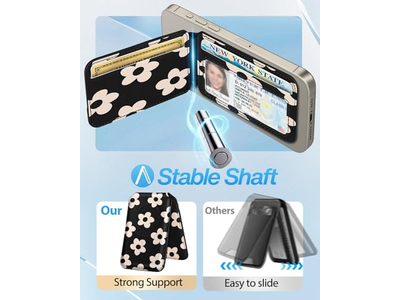 Portefeuille — Magnetic Fold Card Holder Wallet for Phones RFID Blocking 4 Cards F