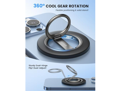 Poignée pour téléphone — Magnetic Phone Grip Stand with 360degree Rotation Ring for MagSafe Accesso
