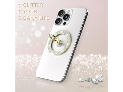 Poignée pour téléphone — Magnetic Phone Ring Holder and Grip Compatible with Wireless Charging