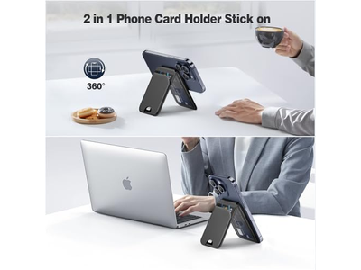 Portefeuille — Magnetic Wallet for Phone Adjustable Leather Card Holder and Stand