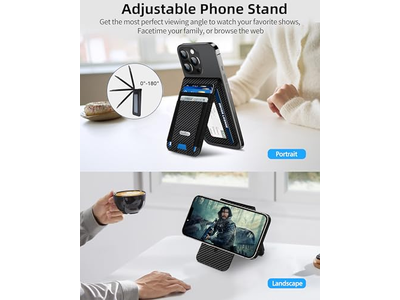 Portefeuille — Magnetic Wallet Stand with ID Window and 4 Card Slots RFID Blocking