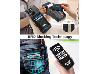 Portefeuille — Magnetic Wallet Stand with ID Window and 4 Card Slots RFID Blocking