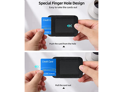 Portefeuille — Magnetic Wallet with 2 Card Slots for iPhone Vegan Leather Black