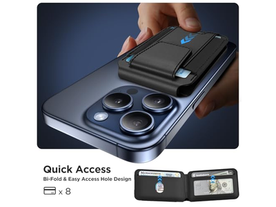 Portefeuille — Magnetic Wallet with Adjustable Stand and RFID Blocking 3 Slots for Car
