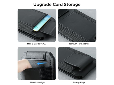 Portefeuille — Magnetic Wallet with Adjustable Stand and RFID Blocking 3 Slots for Car