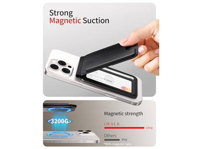 Portefeuille — Magnetic Wallet with RFID Blocking 5 Card Holder and Adjustable Stand