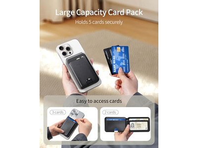 Portefeuille — Magnetic Wallet with RFID Blocking 5 Card Holder and Adjustable Stand