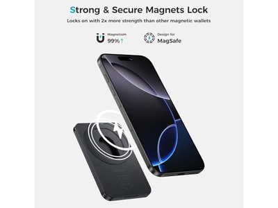 Portefeuille — Magnetic Wallet with Stand Minimalist Card Holder for iPhone RFID Bl