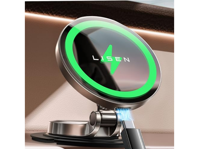 Chargeur — Magsafe Car Mount Charger, 15W Fast Charging Magnetic Wireless Car Charger