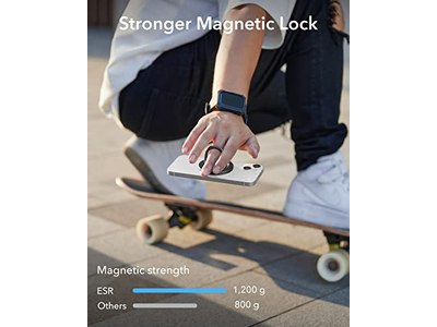 Poignée pour téléphone — MagSafe Phone Grip with Adjustable Stand for Smartphones 2 Metal Ring