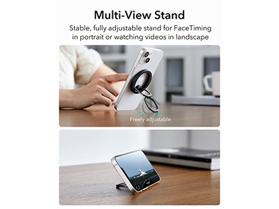 Poignée pour téléphone — MagSafe Phone Grip with Adjustable Stand for Smartphones 2 Metal Ring