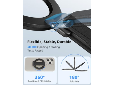 Poignée pour téléphone — MagSafe Phone Grip with Finger Strap Removable MagSafe Ring Holder