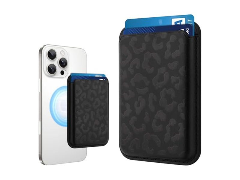 Portefeuille — MagSafe Wallet Cheetah Print Pattern Magnetic Card Holder for Phones