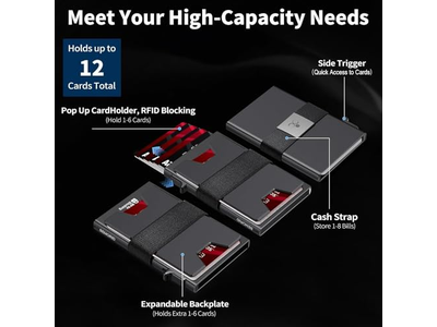 Portefeuille — Slim Aluminum Card Holder Wallet RFID Blocking Holds 12plus Cards Plus