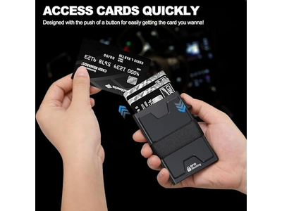 Portefeuille — Slim Aluminum Card Holder Wallet RFID Blocking Holds 12plus Cards Plus