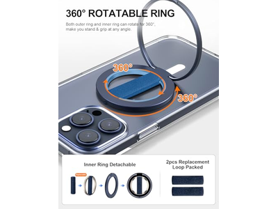 Poignée pour téléphone — Ultra Phone Grip Stand with Replaceable Elastic Finger Loop and Magnet