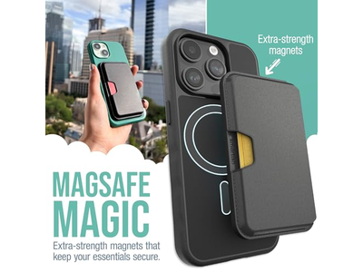 Portefeuille — Vegan Leather Slim Detachable Magnetic Card Holder for MagSafe Phones